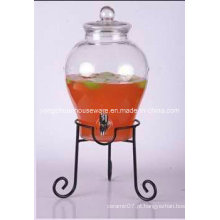 5.6L Big Clear Cone Glass Jar e tampa de vidro com / sem metal clip clip de suporte com torneira